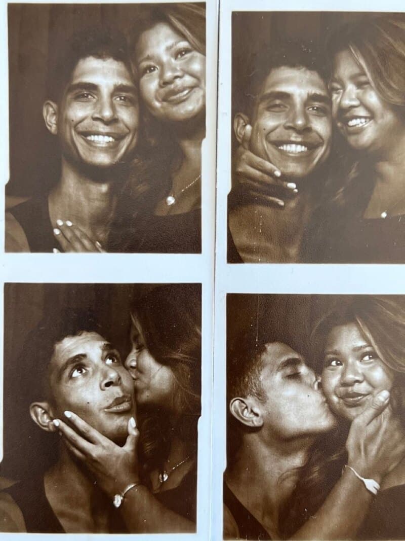 Sepia booth strip from the Vintage Press Studio