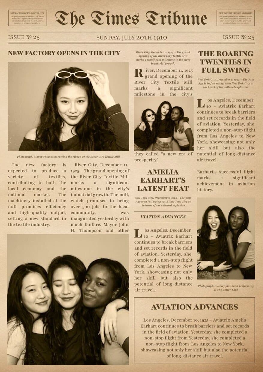 Tribune broadsheet layout